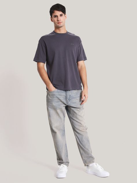 Polera Tonal Debossed Gris Calvin Klein-1