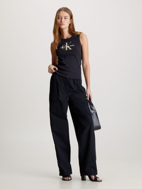 Polera Archival Monologo Rib Tank Negro Calvin Klein-1