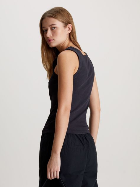 Polera Archival Monologo Rib Tank Negro Calvin Klein-2