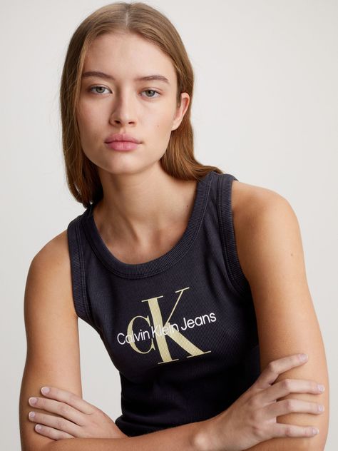 Polera Archival Monologo Rib Tank Negro Calvin Klein-3
