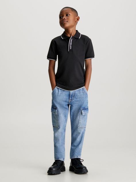 Polo Niño Intarsia Negro Calvin Klein-1