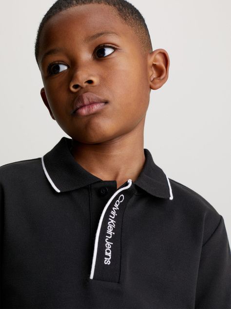 Polo Niño Intarsia Negro Calvin Klein-3
