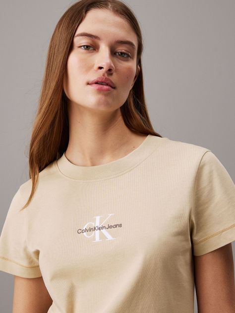 Polera Monologo Slim Beige Calvin Klein-3