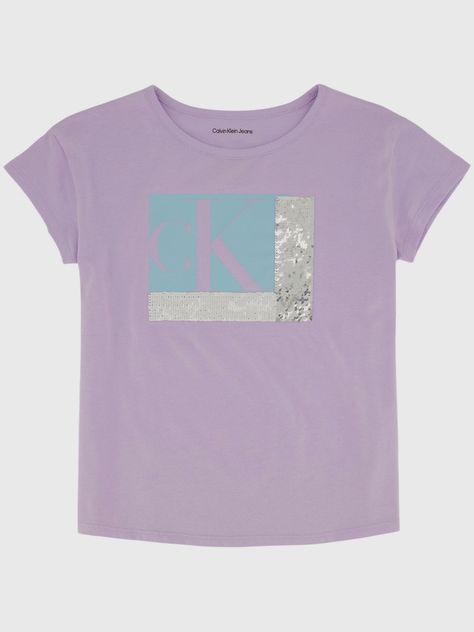 Polera Niña Color Sequin Lila Calvin Klein-0
