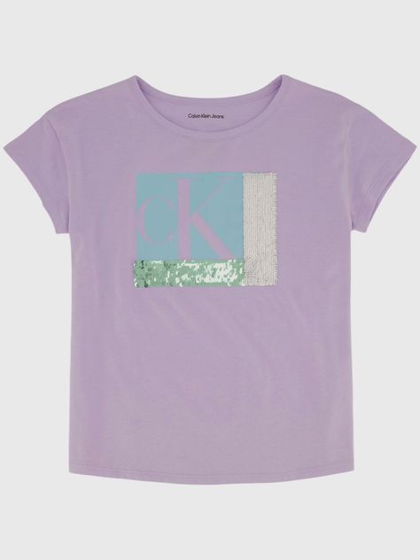 Polera Niña Color Sequin Lila Calvin Klein-1