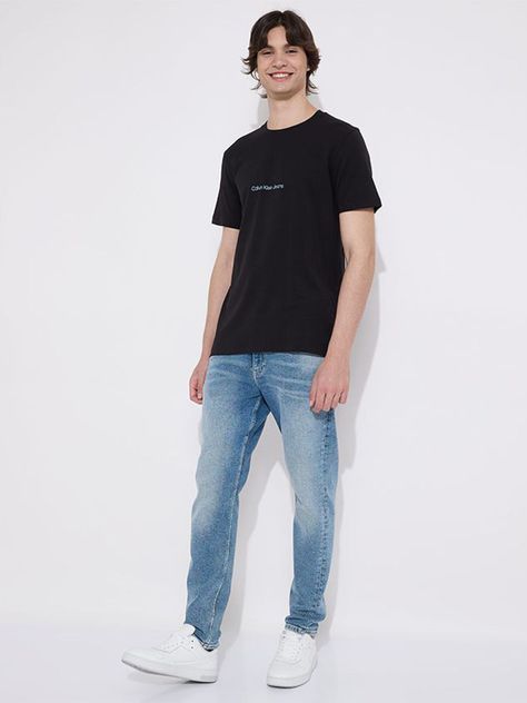 Polera Slogan Negro Calvin Klein-1
