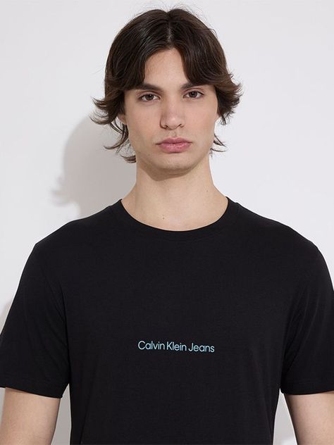 Polera Slogan Negro Calvin Klein-3