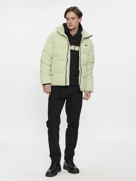 Parka Crinkle Nylon Puffer Verde LE9 Calvin Klein-1