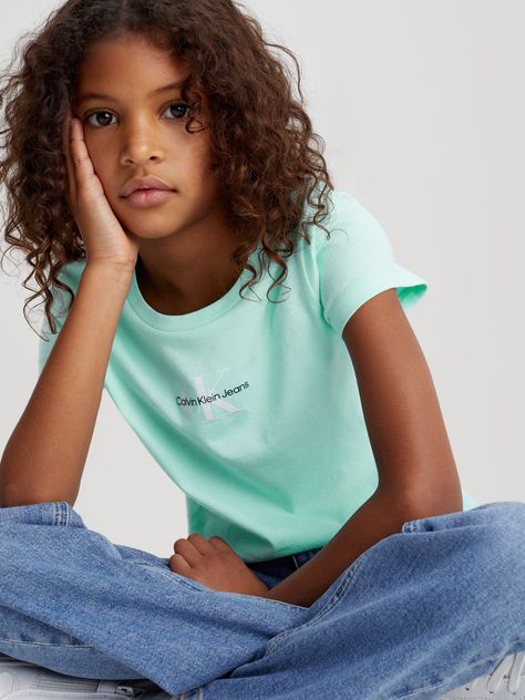 Polera Niña Micr Monogram Verde Calvin Klein-3