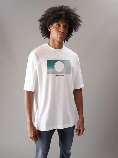 Polera Cut Out Box Graphic Blanco Calvin Klein-0