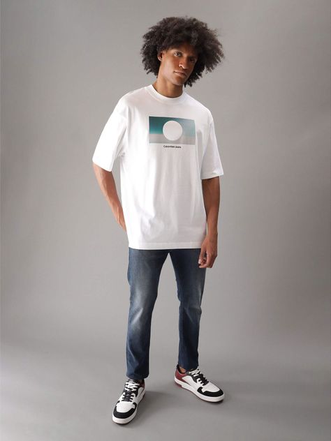 Polera Cut Out Box Graphic Blanco Calvin Klein-1