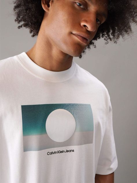 Polera Cut Out Box Graphic Blanco Calvin Klein-3
