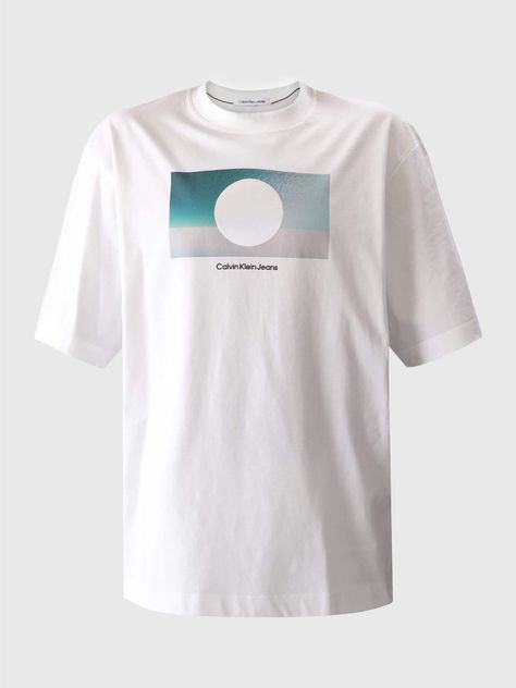 Polera Cut Out Box Graphic Blanco Calvin Klein-4