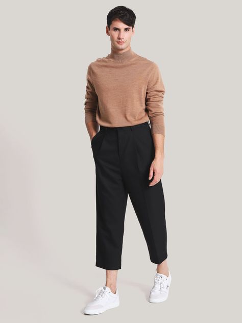 Sweater Cuello Alto Merino Mock Café Calvin Klein-1
