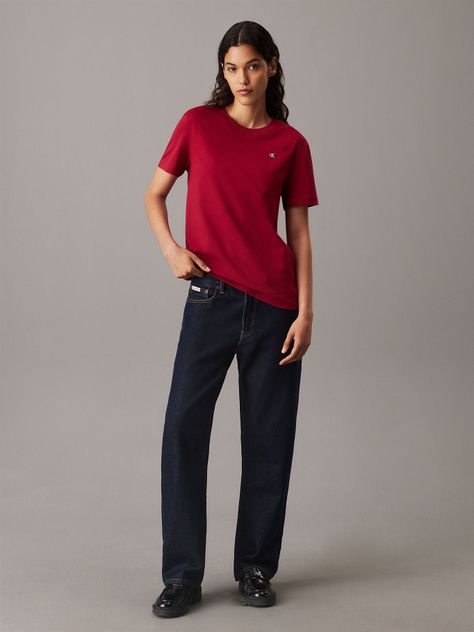 Polera Ck Embro Badge Regular Rojo Calvin Klein-1