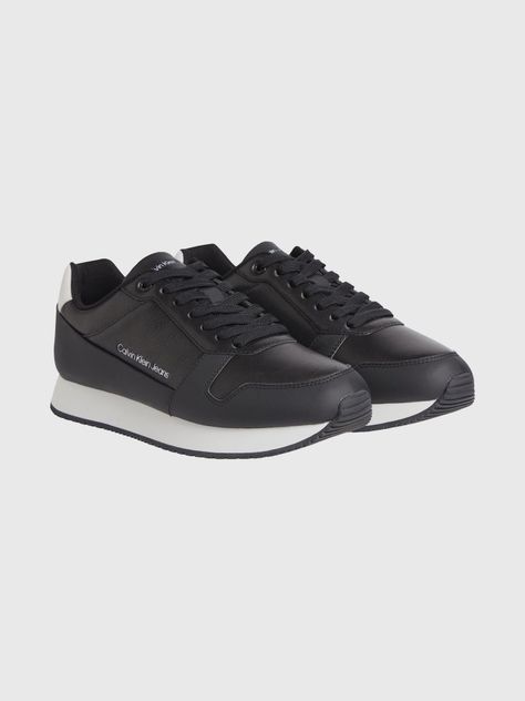 Zapatilla de Cuero Retro Runner Low Negro Calvin Klein-0