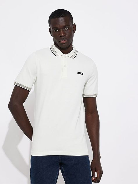 Polo Stretch Mult Tipping Blanco Calvin Klein-0