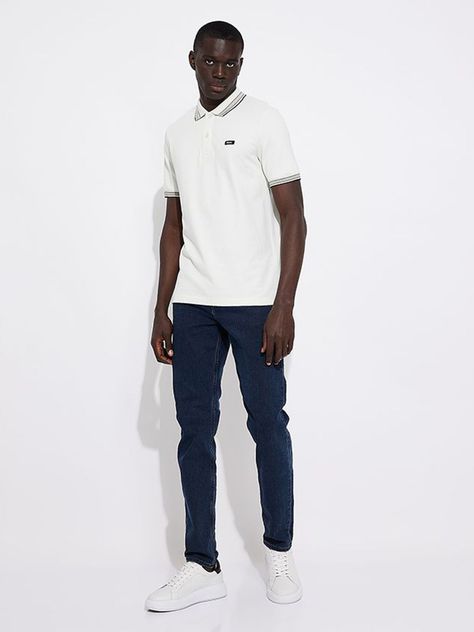 Polo Stretch Mult Tipping Blanco Calvin Klein-1