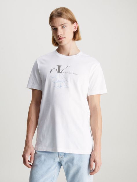 Polera Monogram Echo Graphic Blanco Calvin Klein-0