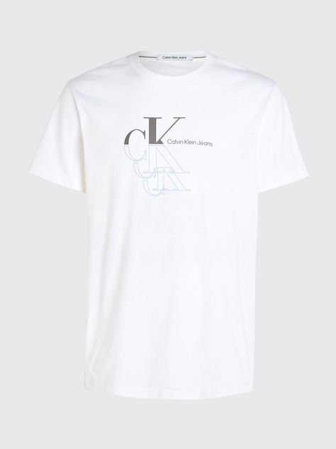 Polera Monogram Echo Graphic Blanco Calvin Klein-4
