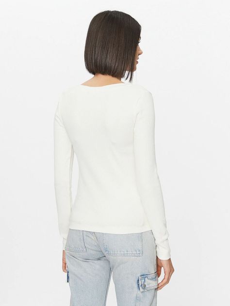 Polera Ls Rib V-Neck Monologo Blanco-2