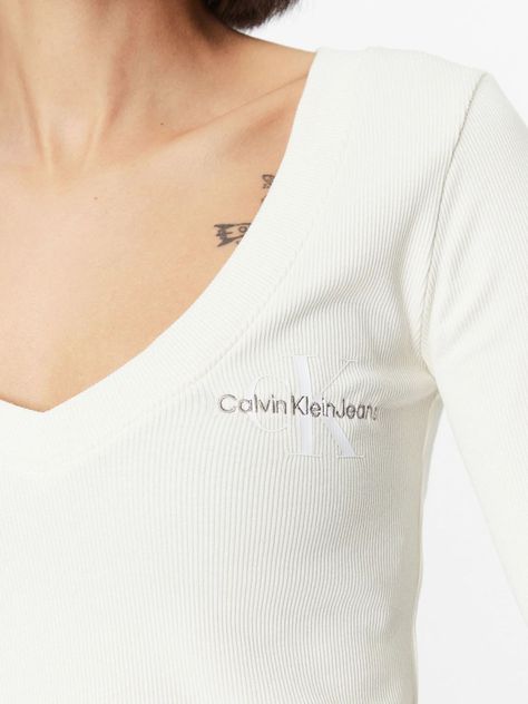 Polera Ls Rib V-Neck Monologo Blanco-3