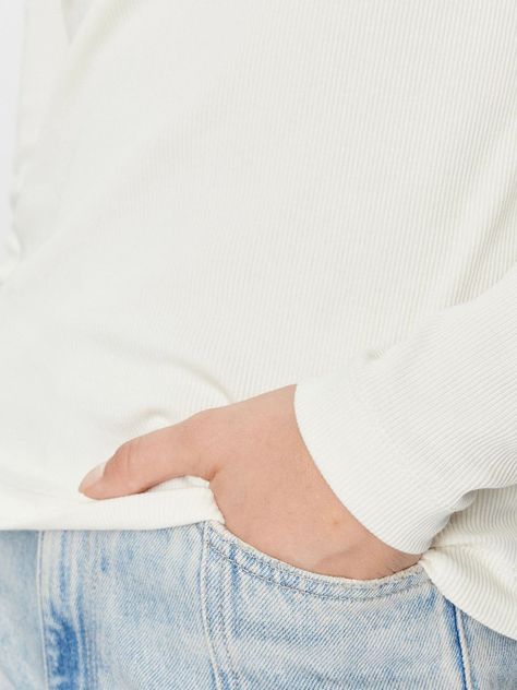 Polera Ls Rib V-Neck Monologo Blanco-4