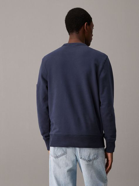 Polerón Badge Crew PK Neck Azul Calvin Klein-2