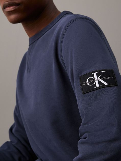 Polerón Badge Crew PK Neck Azul Calvin Klein-3