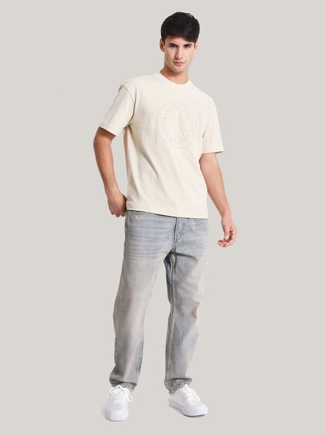 Polera Embroidered Emblem Beige Calvin Klein-1