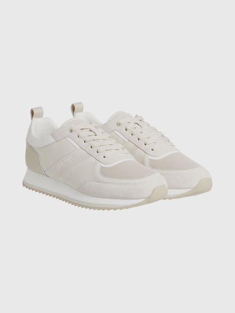 Zapatilla de Cuero Low Top Lace Up Crema Calvin Klein-0