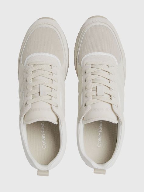 Zapatilla de Cuero Low Top Lace Up Crema Calvin Klein-2