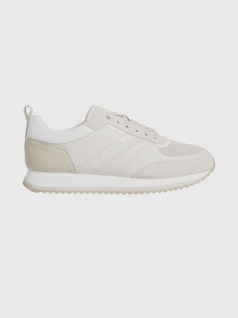 Zapatilla de Cuero Low Top Lace Up Crema Calvin Klein-4