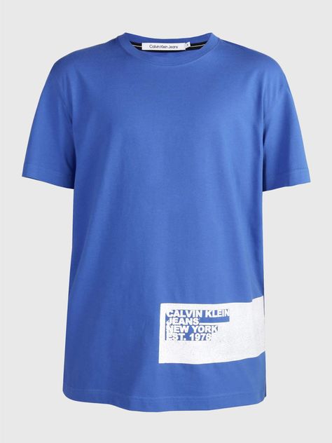 Polera Stencil Blocking Logo Azul Calvin Klein-4