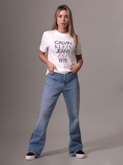 Polera Mixed Logo Regular Blanco Calvin Klein-1