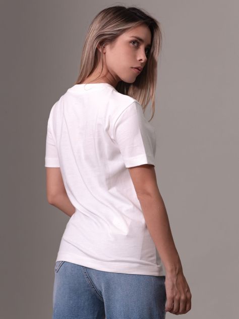 Polera Mixed Logo Regular Blanco Calvin Klein-3