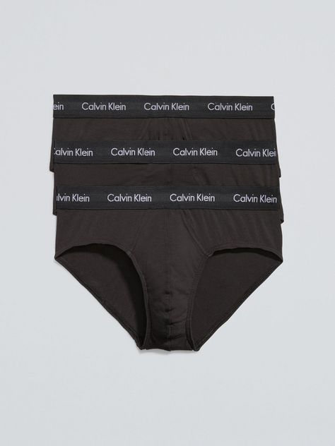 Pack 3 Slips New Cotton Stretch Negro Calvin Klein-0