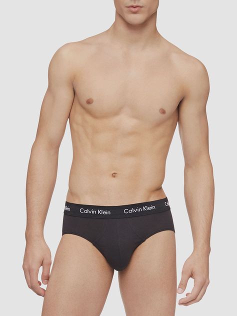 Pack 3 Slips New Cotton Stretch Negro Calvin Klein-1