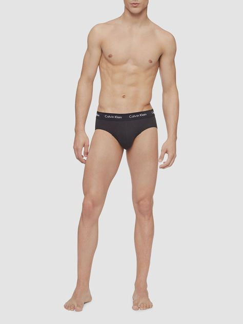 Pack 3 Slips New Cotton Stretch Negro Calvin Klein-2