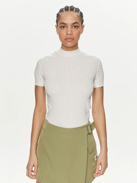 Polera Aop Rib Blanco Calvin Klein-0