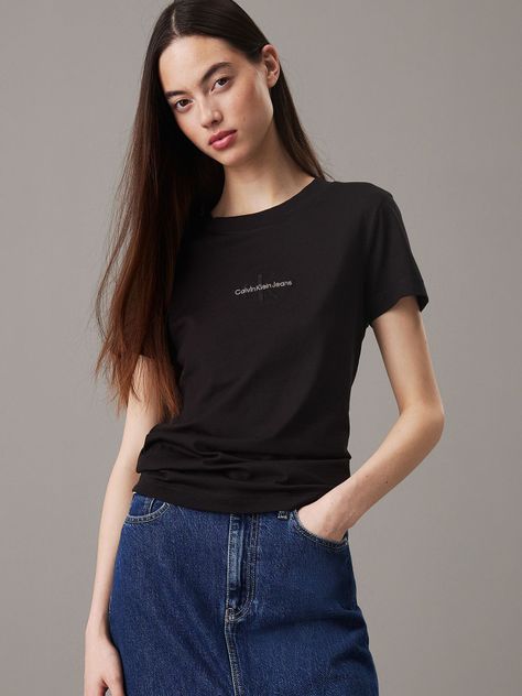 Polera Monologo Slim Negro Calvin Klein-0