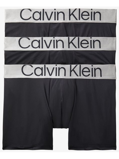Pack 3 Boxers Largos - Steel Micro Negro Calvin Klein-0