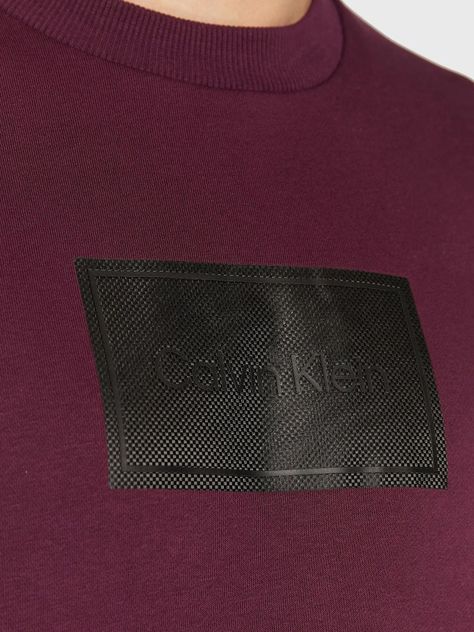 Polerón Textured Logo Burdeo Calvin Klein-4