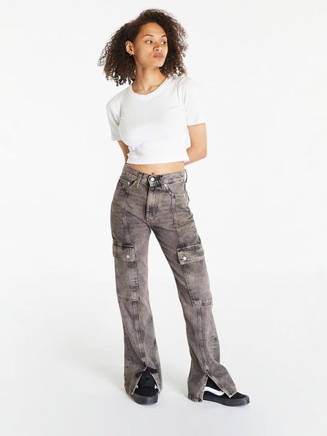 Jeans Authentic Bootcut Cargo Gris-3
