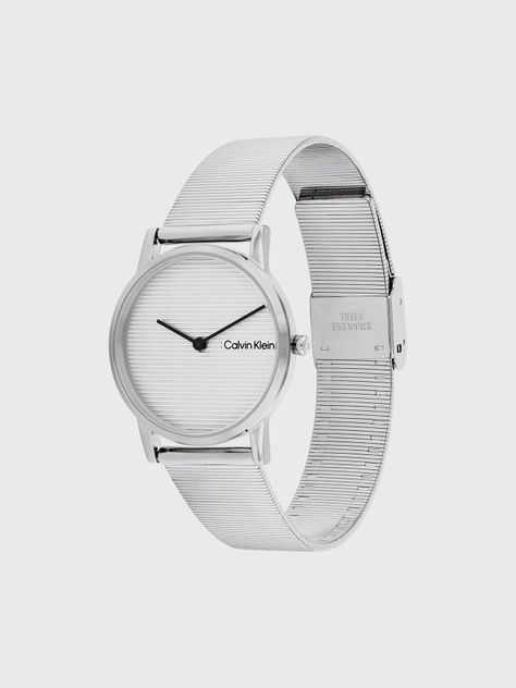 Reloj Linear Dial Mesh Plateado Calvin Klein-2