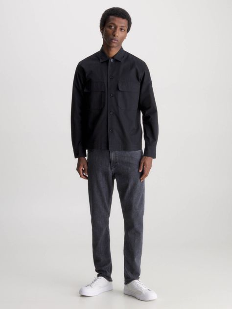 Sobrecamisa de sarga Negro Calvin Klein-1