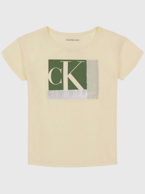Polera Niña Colorblock Sequin Amarillo Calvin Klein-1