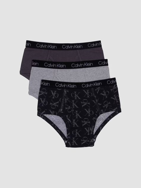 Pack 3 Slips Niño Cotton Classic Gris Calvin Klein-0