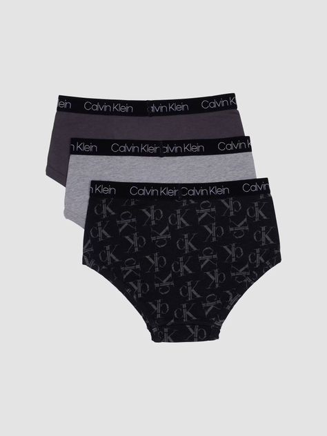 Pack 3 Slips Niño Cotton Classic Gris Calvin Klein-1