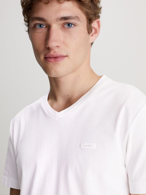 Polera Smooth Cotton V-Neck Blanco Calvin Klein-3